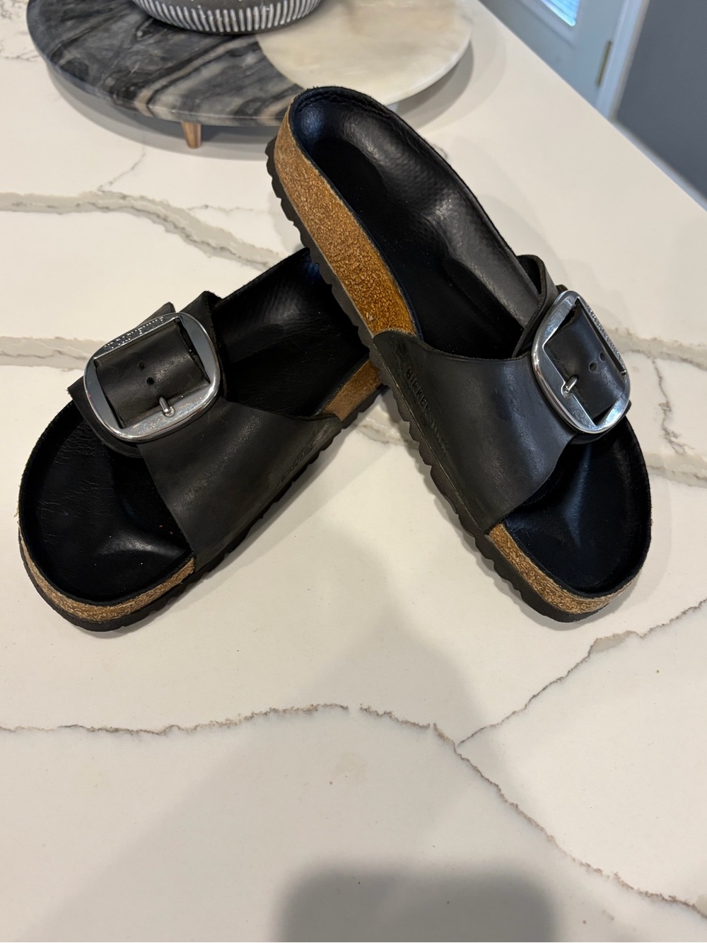 Birkenstock Single-Buckle Leather Slide Sandals women size 9.5 - Picture 6 of 7